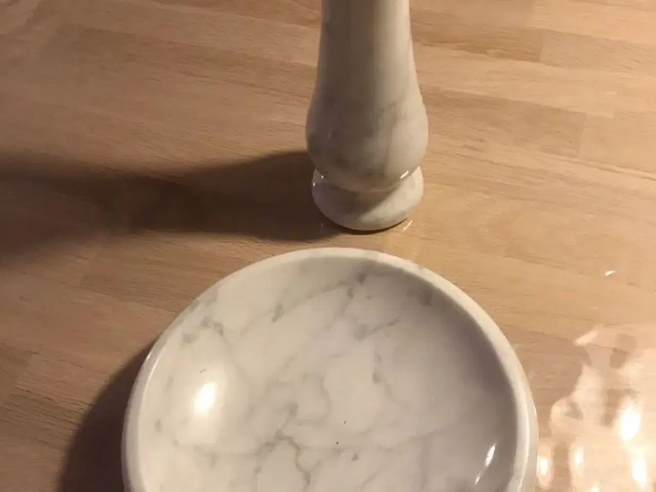 Billede 1 - Marmor fad og vase fin stand
