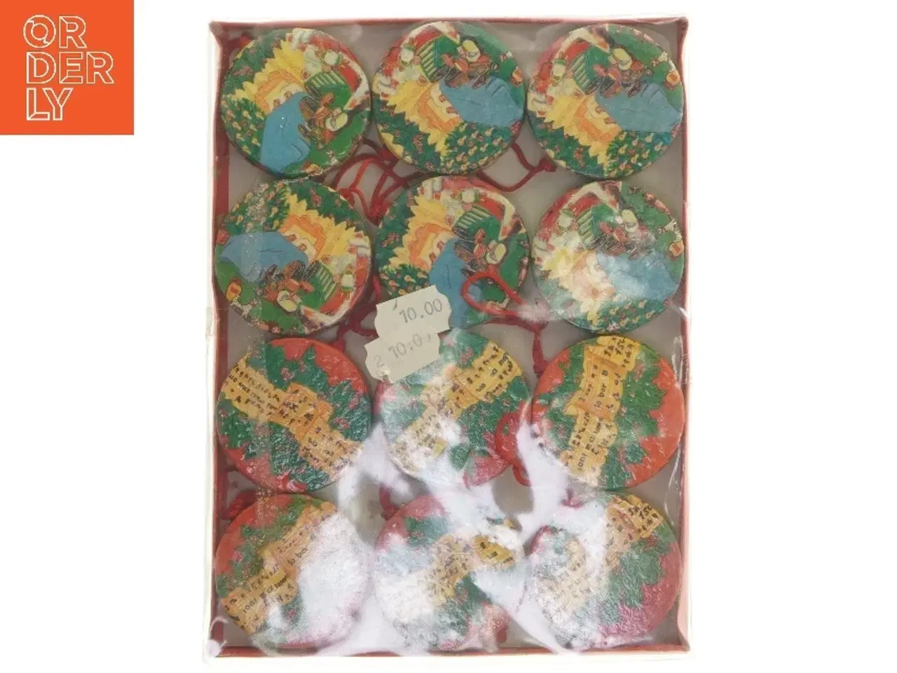 Billede 1 - Vintage Julepynt papirornamenter 12 stk (str. 12 stk cm)