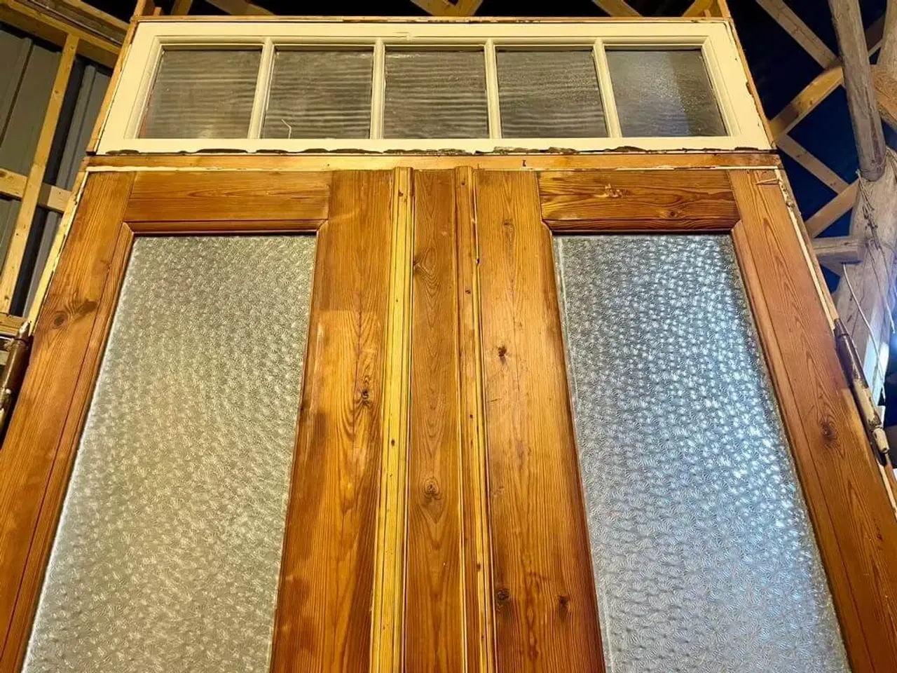 Billede 4 - Høj, dobbelt glasdør m. strukturglas