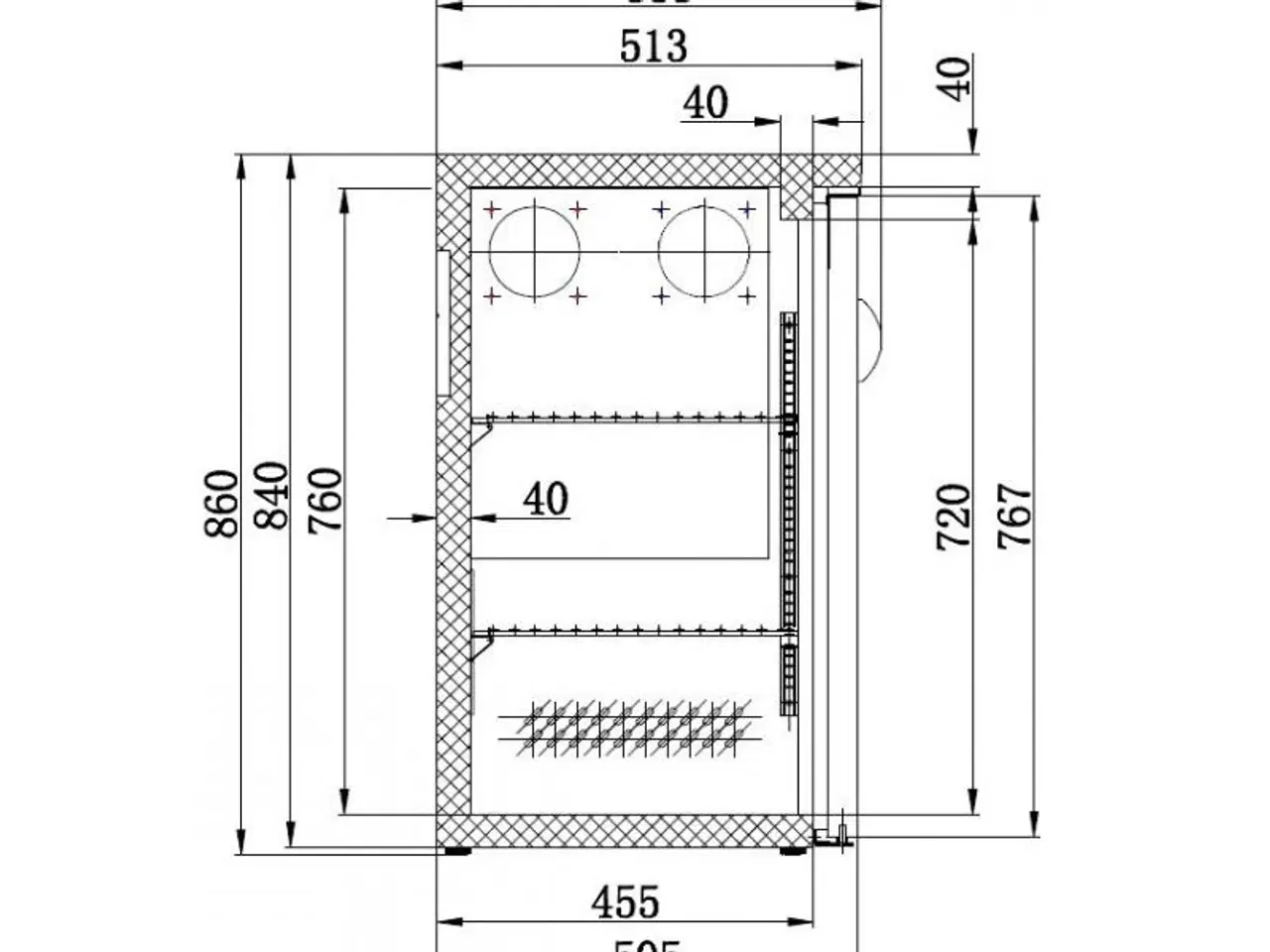 Billede 2 - Professionel barkølebord med 4 glas låger