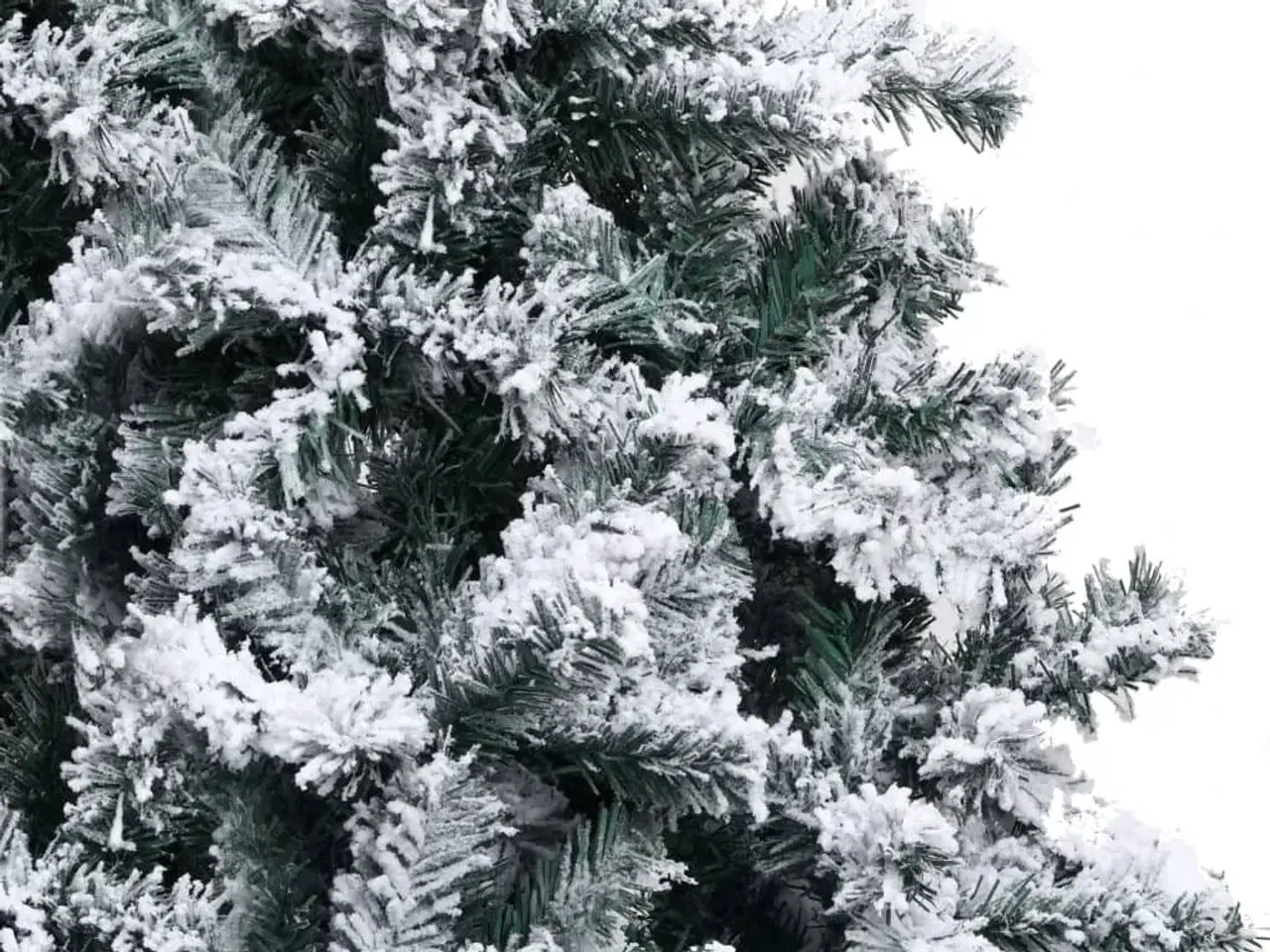 Billede 4 - Kunstigt juletræ med sne 210 cm PVC grøn