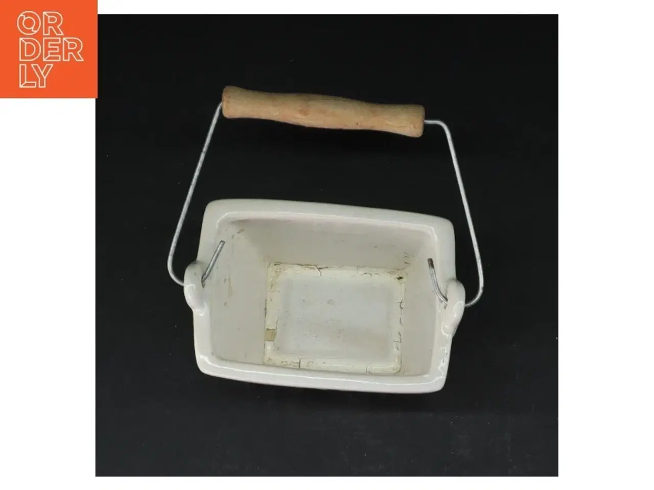 Billede 2 - Vintage keramikspand med træhåndtag (str. 11x8 cm)