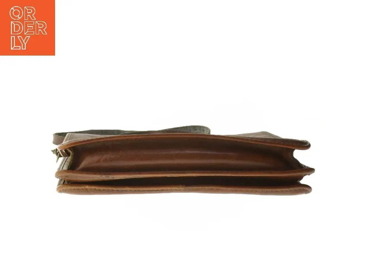 Billede 3 - Brun læder skuldertaske fra Burkelys (str. 21x28x8 cm)