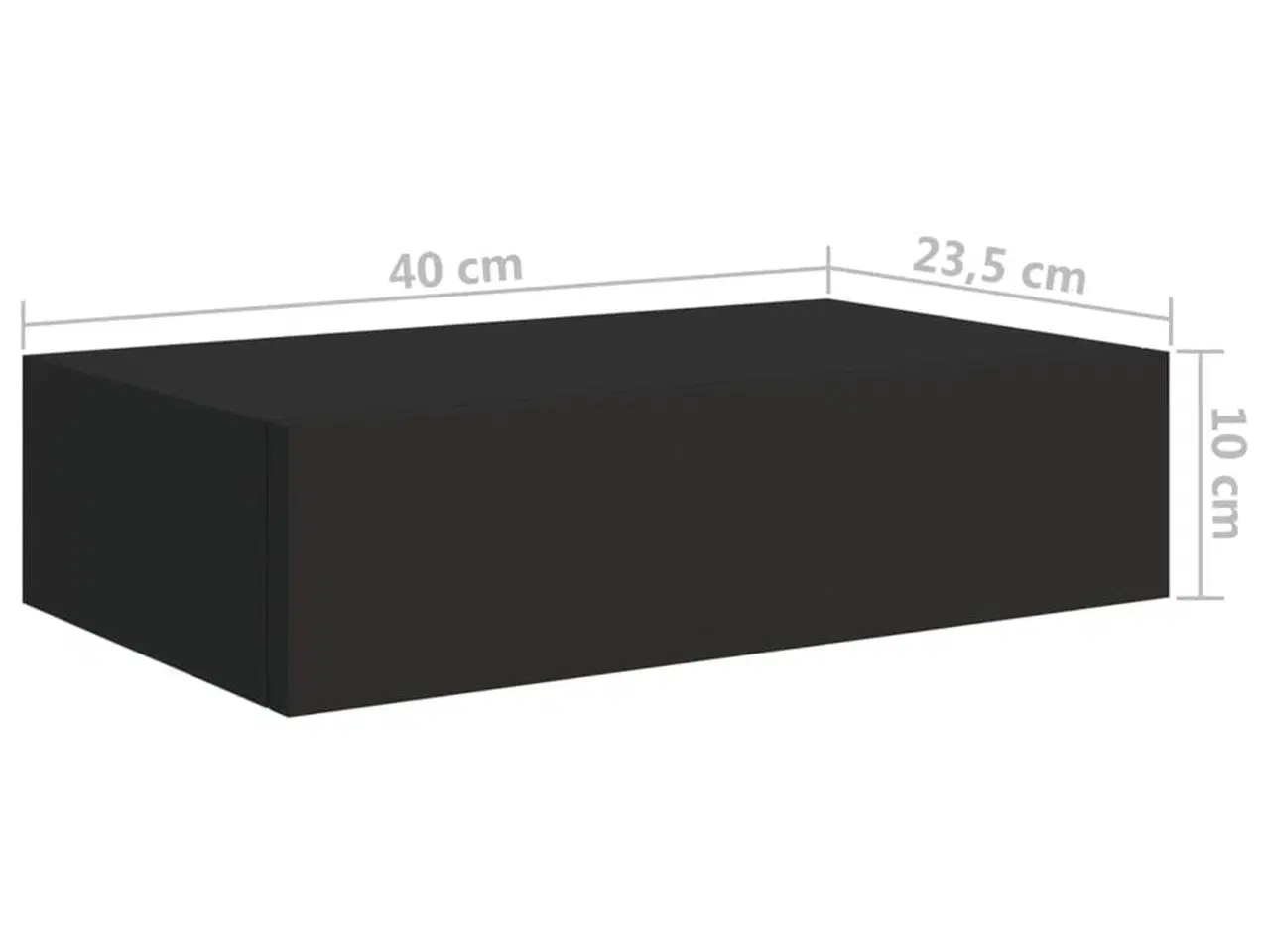 Billede 9 - Væghylde med skuffe 40x23,5x10 cm MDF sort