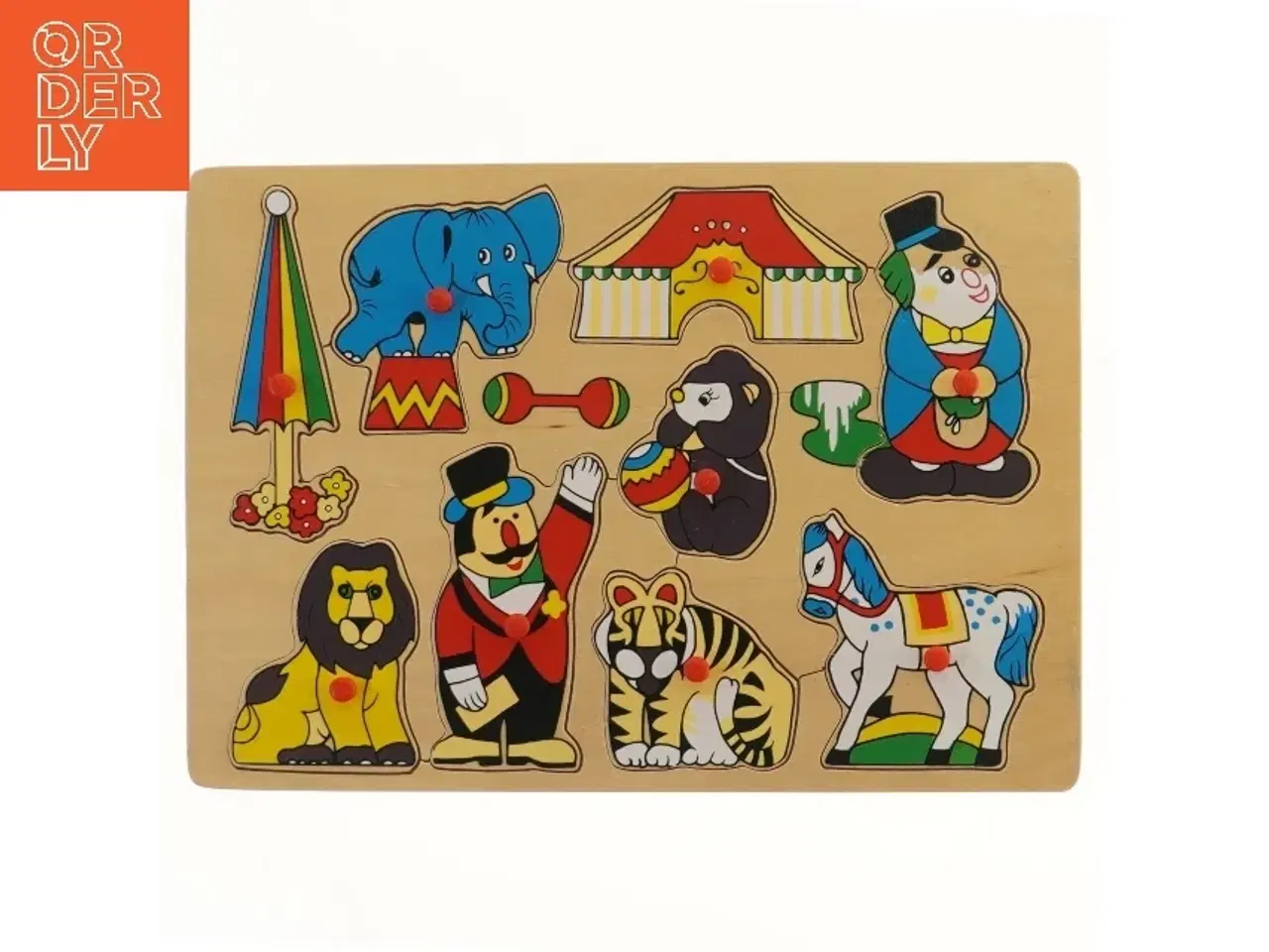 Billede 1 - Træpuslespil med cirkusmotiver (str. 30x21 cm)