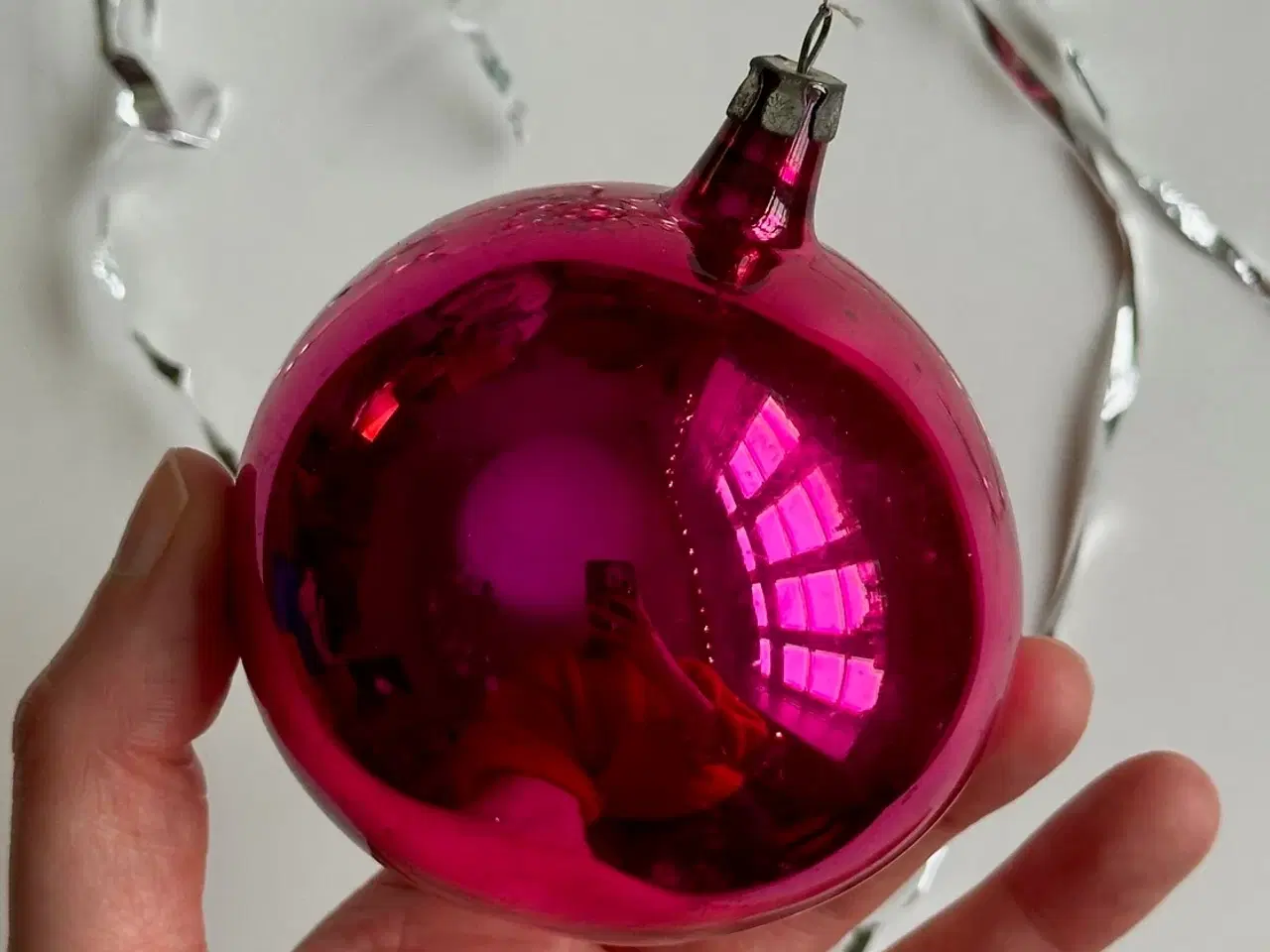 Billede 3 - Vintage julekugle, stor pink