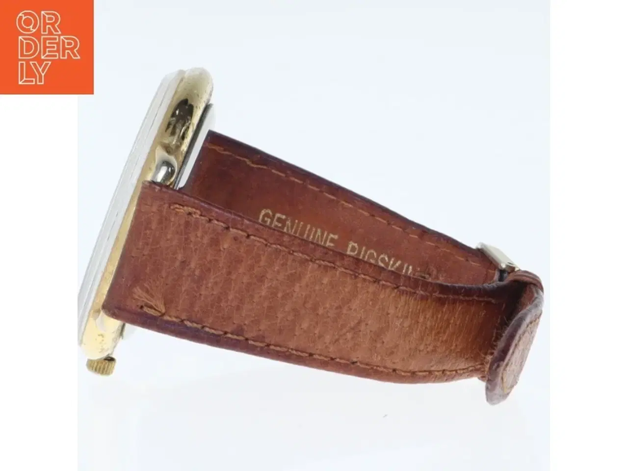 Billede 3 - Vintage kvarts armbåndsur med læderrem fra Quartz (str. 13 mm)