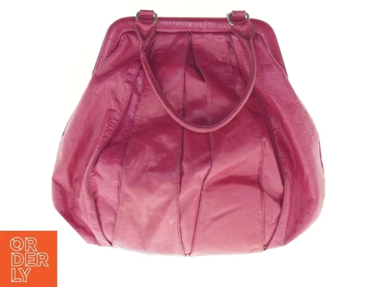 Billede 3 - Lyserød lædertaske (str. 45 x 48 cm)