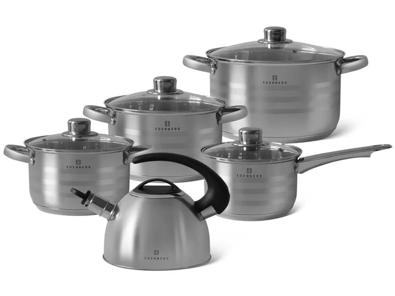 Billede 1 - Grydesæt, 9 dele, også til induktion.