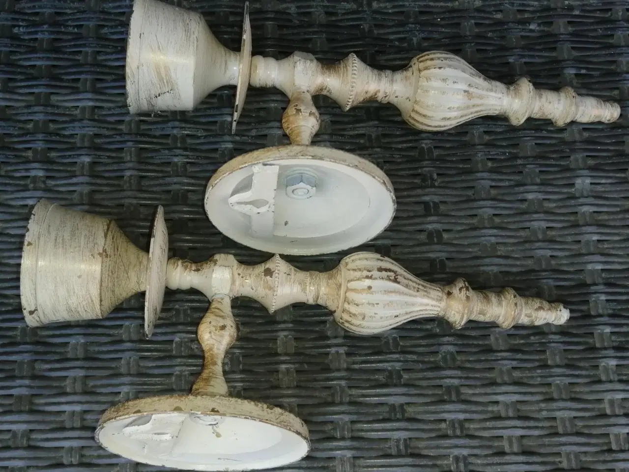 Billede 3 - 2 FLOTTE RUSTIKKE VÆG LYSESTAGER, 25 CM