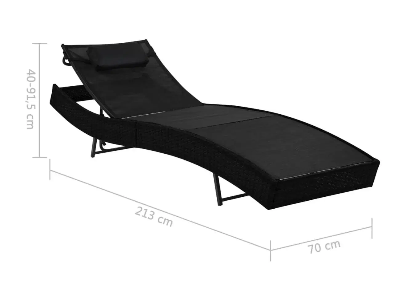 Billede 9 - Liggestole 2 stk. med bord polyrattan og textilene sort
