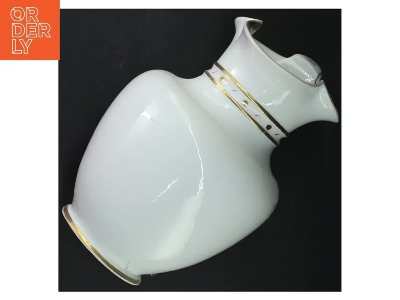 Billede 4 - Hvid porcelænskande med guldtrim fra Kanne (str. 24 x 14 cm)