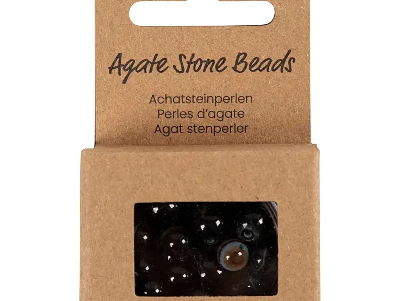 Billede 1 - Agat stenperler, str. 1x10, 12x8, 15x6 mm, hulstr. 0,9-1 mm, sort, 28stk./ 1 pk.