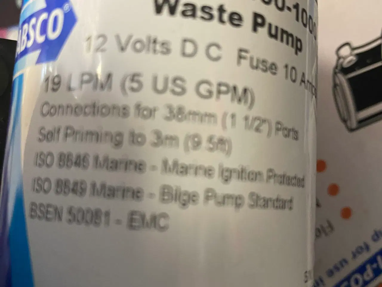 Billede 2 - Jabsco waste pumpe i 12 volt