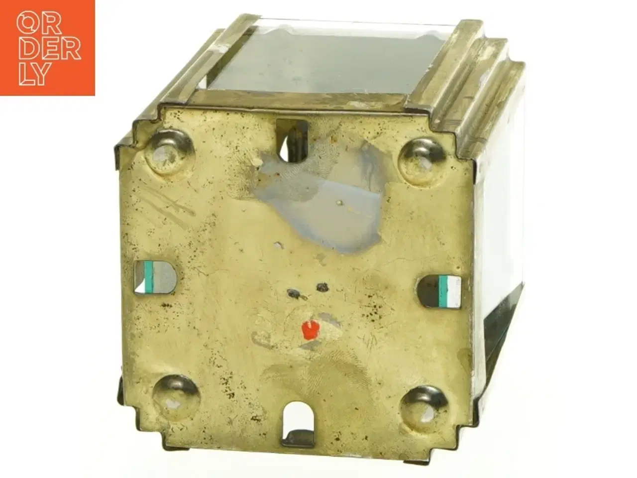 Billede 3 - Glas lanterne med messingramme (str. 14 x 9 cm)