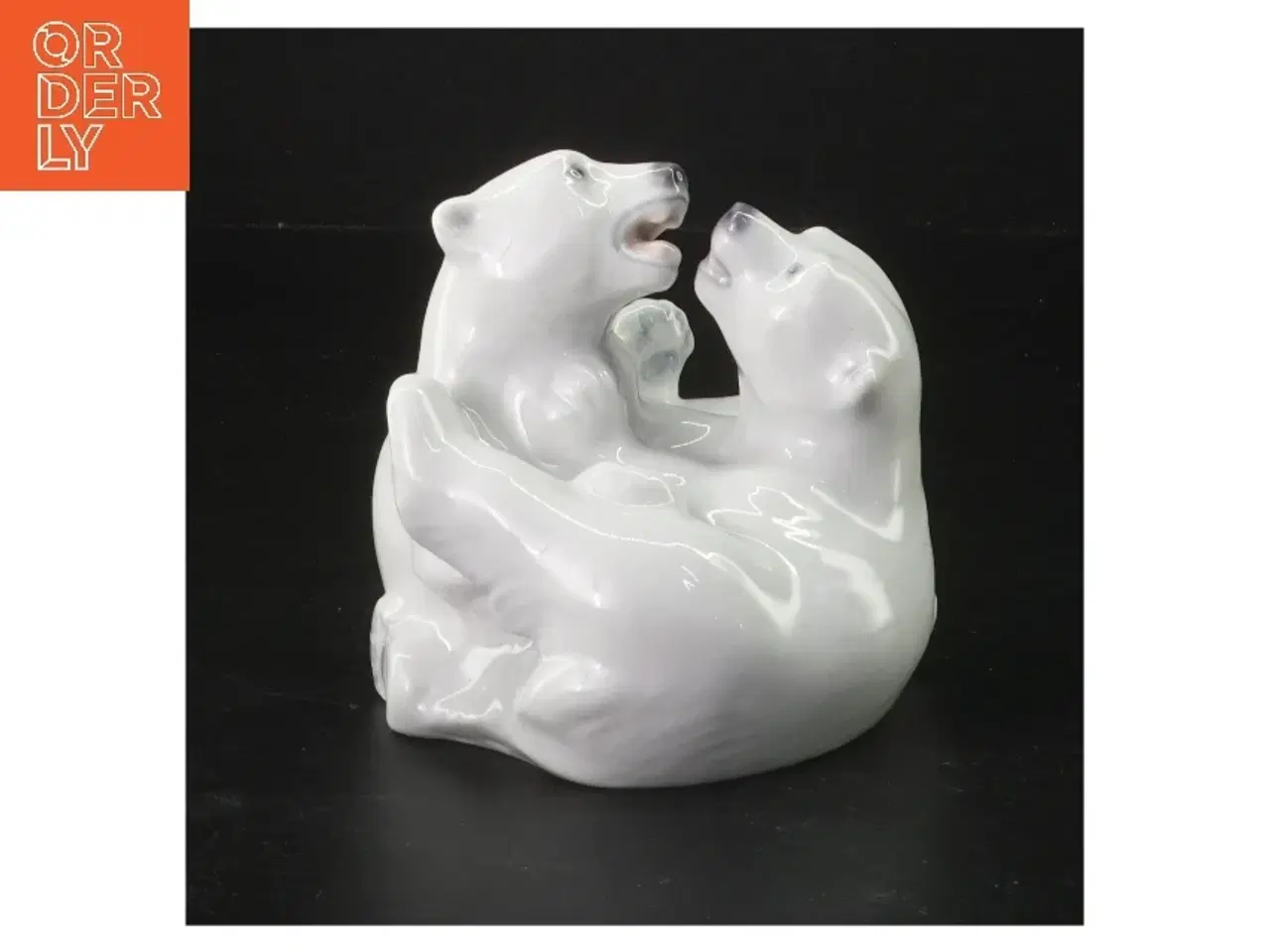 Billede 1 - Porcelænsfigur af isbjørne fra lyngby nr. 90 (str. 10,5x10 cm)