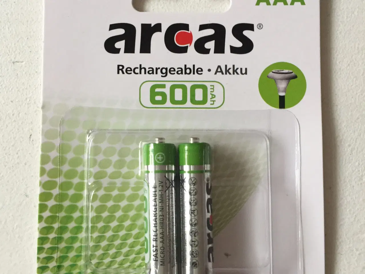 Billede 1 - Genopladelige batterier Arcas AAA.