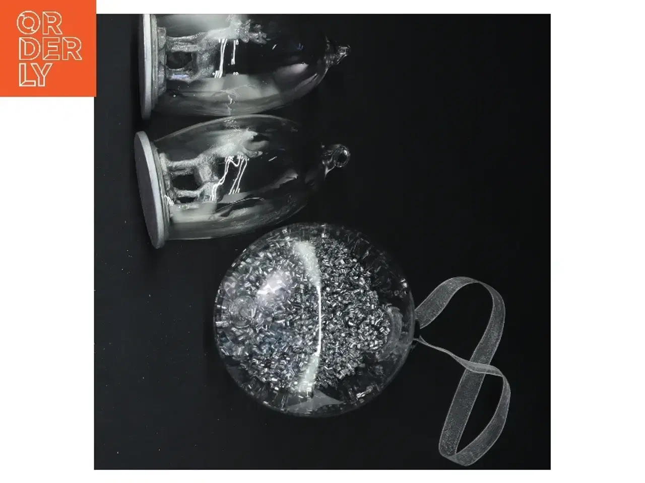 Billede 4 - Sølv og glas juledekorationer (str. Ø 10 og 10 cm og 19 cm)