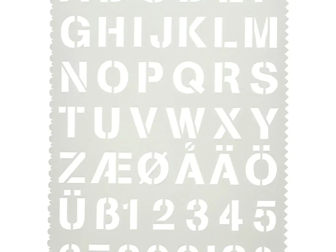 Billede 1 - Skabelon, bogstaver og tal, H: 25 mm, ark 21x29 cm, 1 stk.
