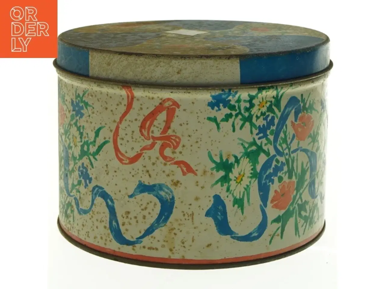 Billede 6 - Antik emaljeret kagedåse (str. Diameter, 22 cm h 16 cm)