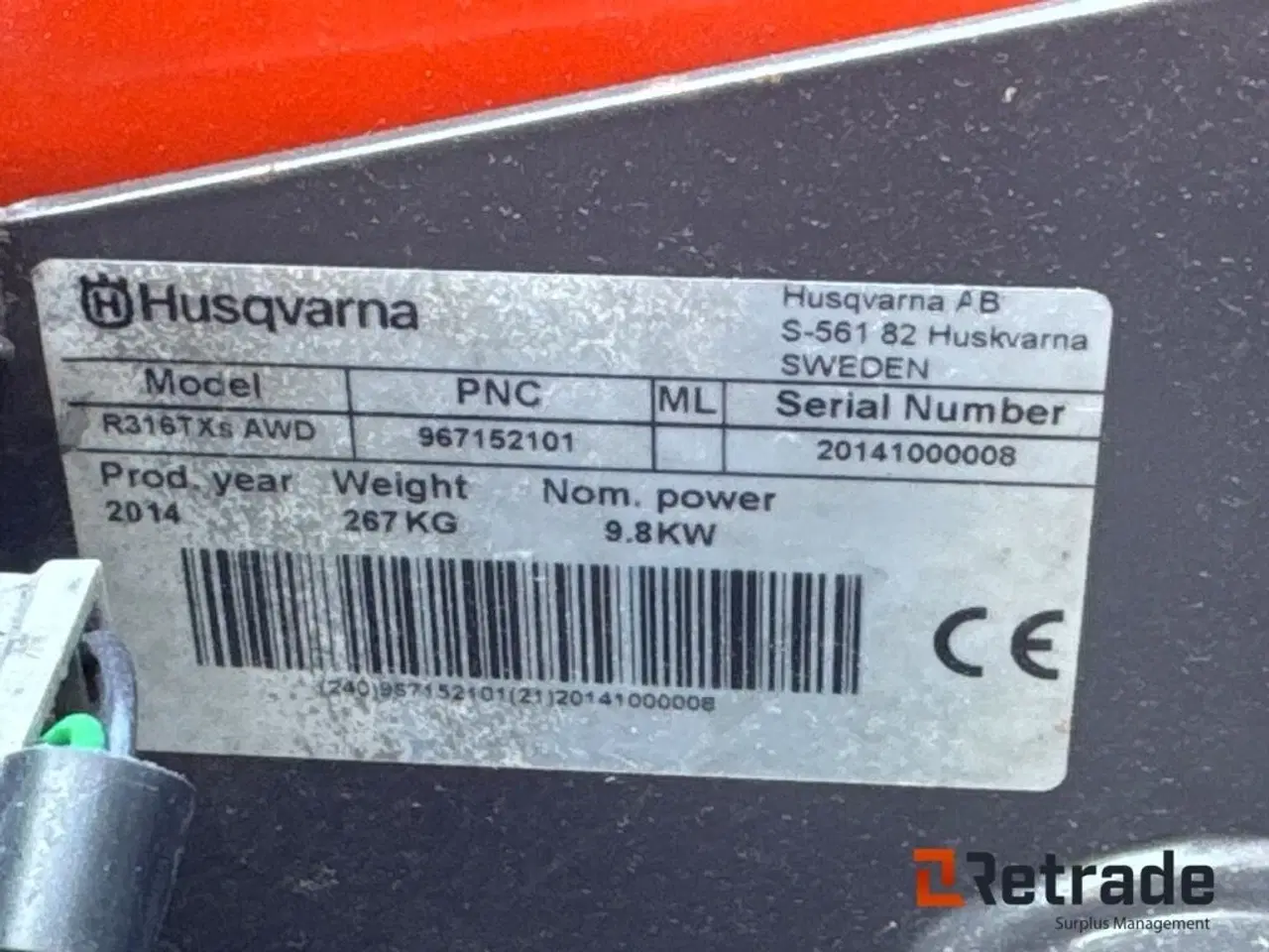 Billede 5 - Husqvarna R 316TsX AWD Reparationsobjekt