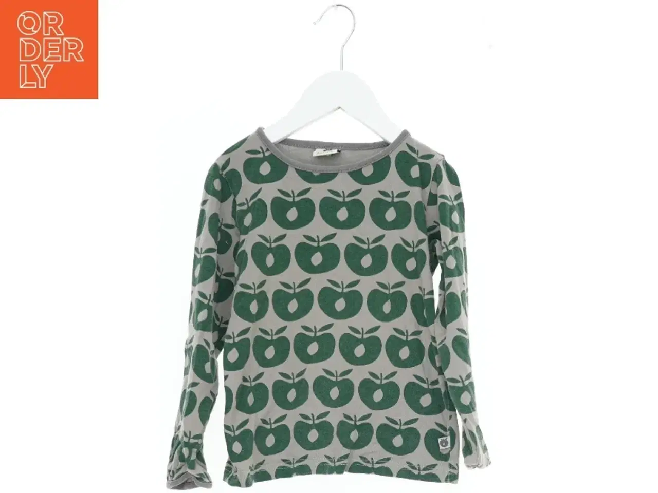 Billede 1 - Børnebluse med æbleprint fra Småfolk (str. 104)