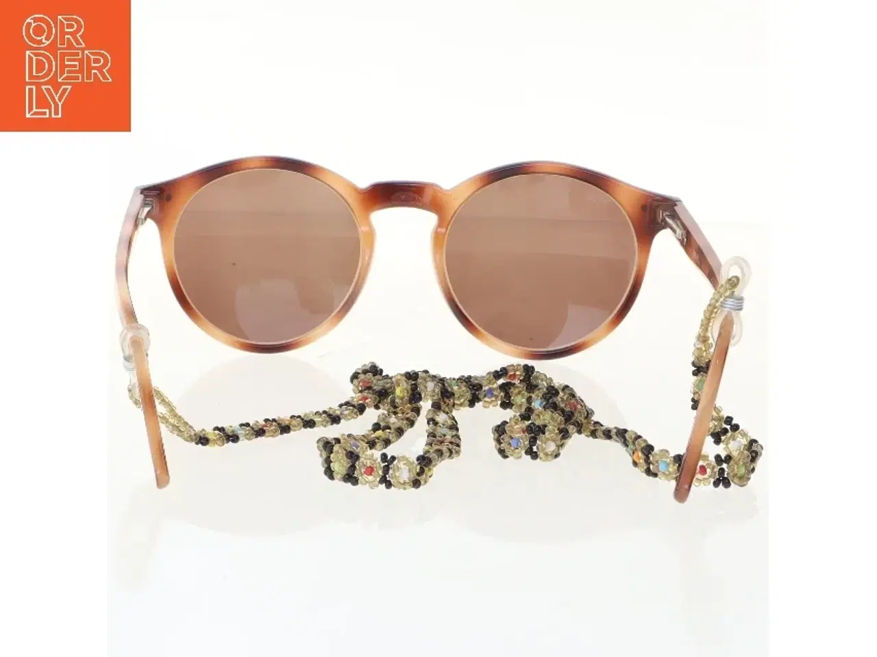 Billede 2 - Runde solbriller med kæde (str. 14 cm)