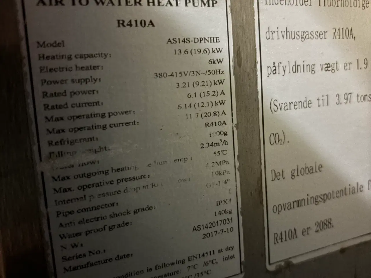Billede 7 - Varmepumpe Copmax aw AS14S-DPNHE