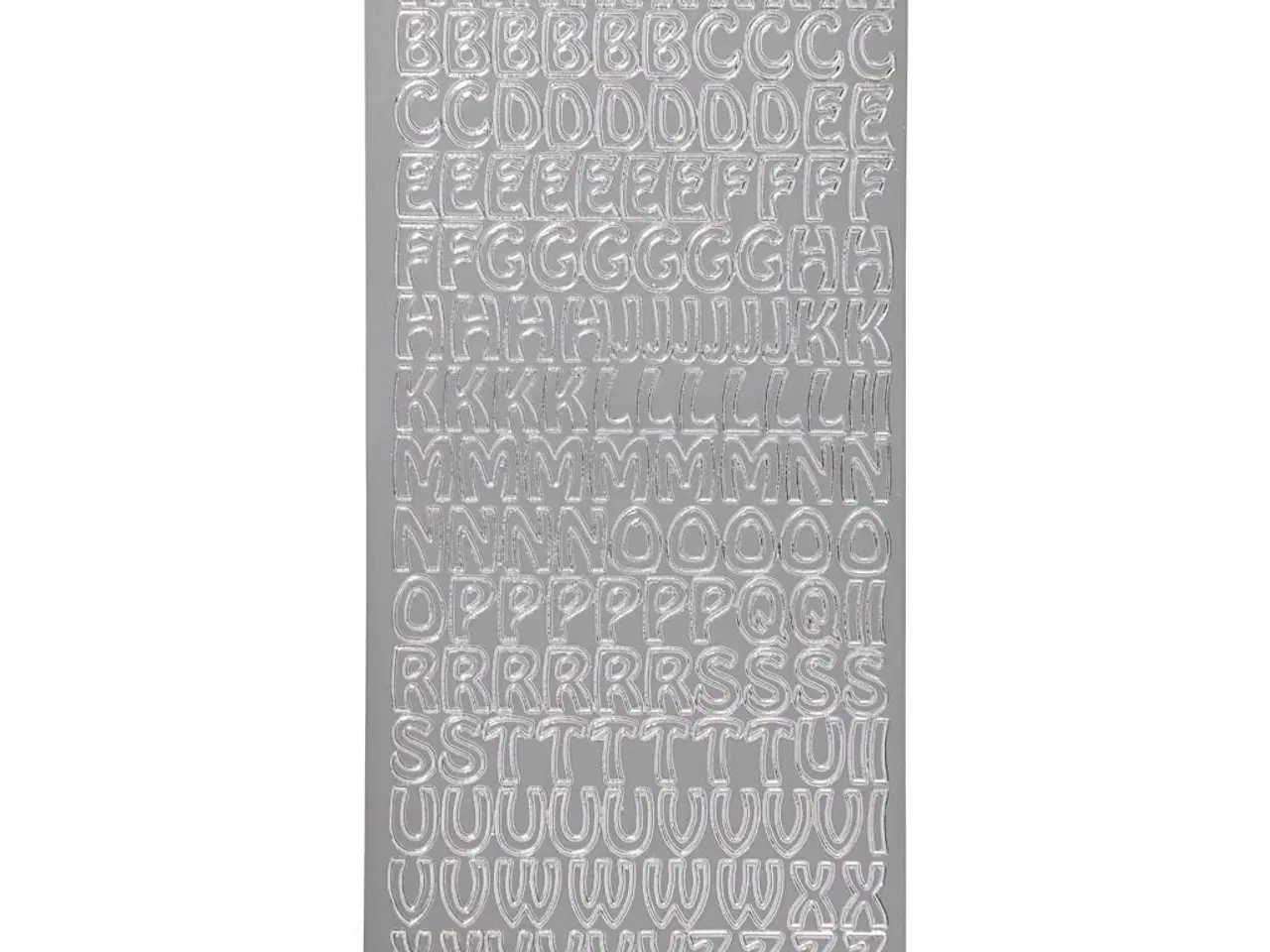 Billede 1 - Stickers, bogstaver, ark 10x23 cm, sølv, 1 ark