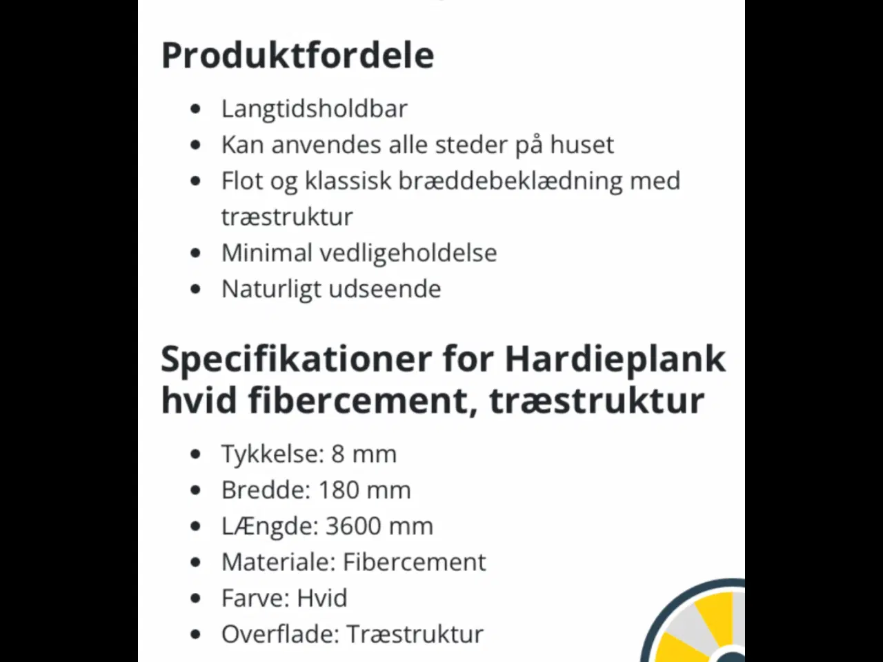 Billede 4 - Hardiplank, hvid, nye