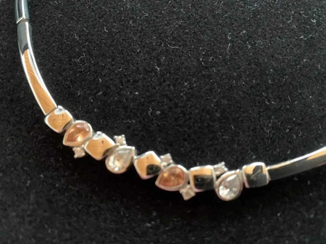 Billede 7 - Halskæde i rhodineret sølv collier med zirconia