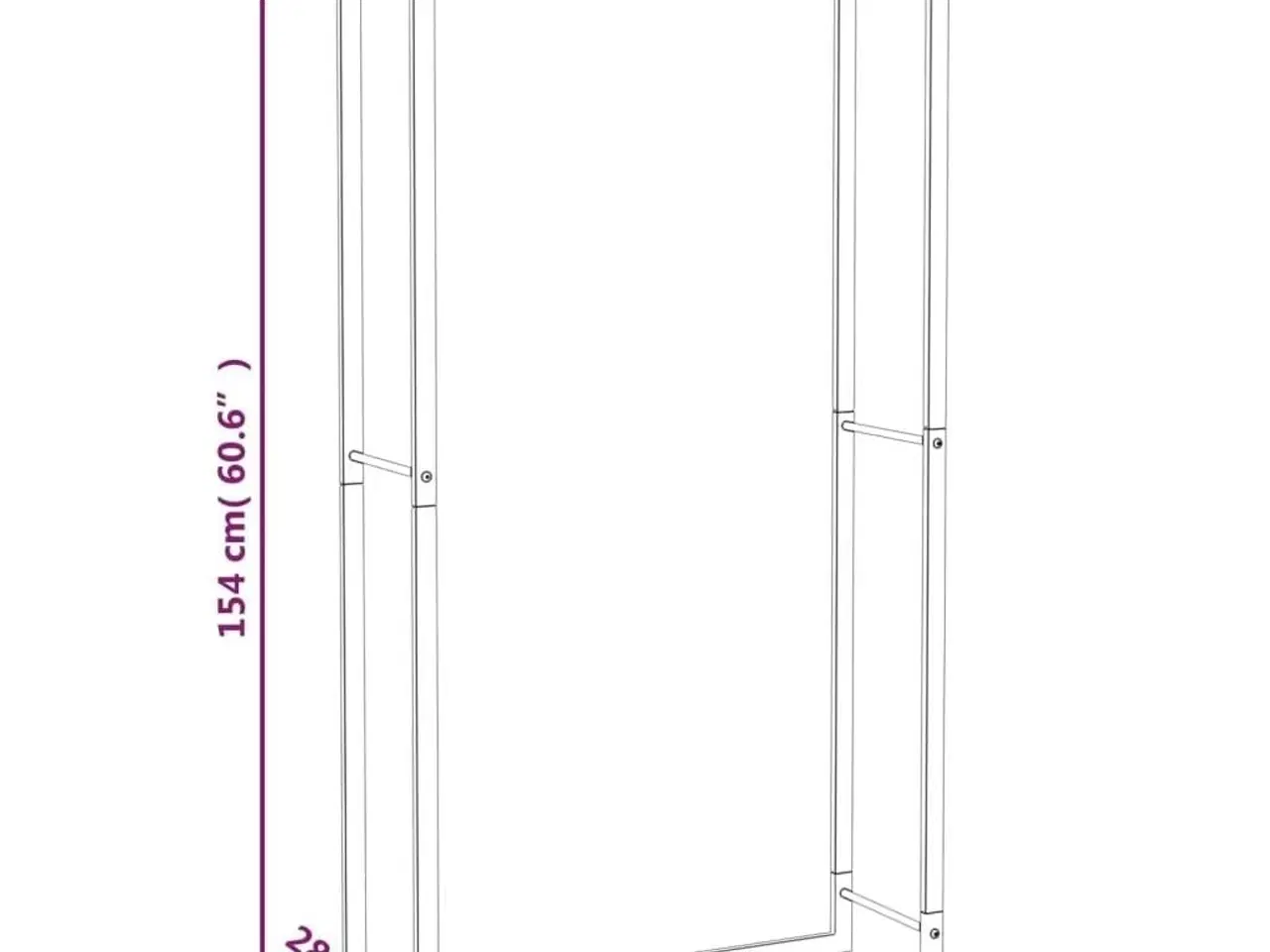 Billede 6 - Brændestativ 80x28x154 cm stål matsort