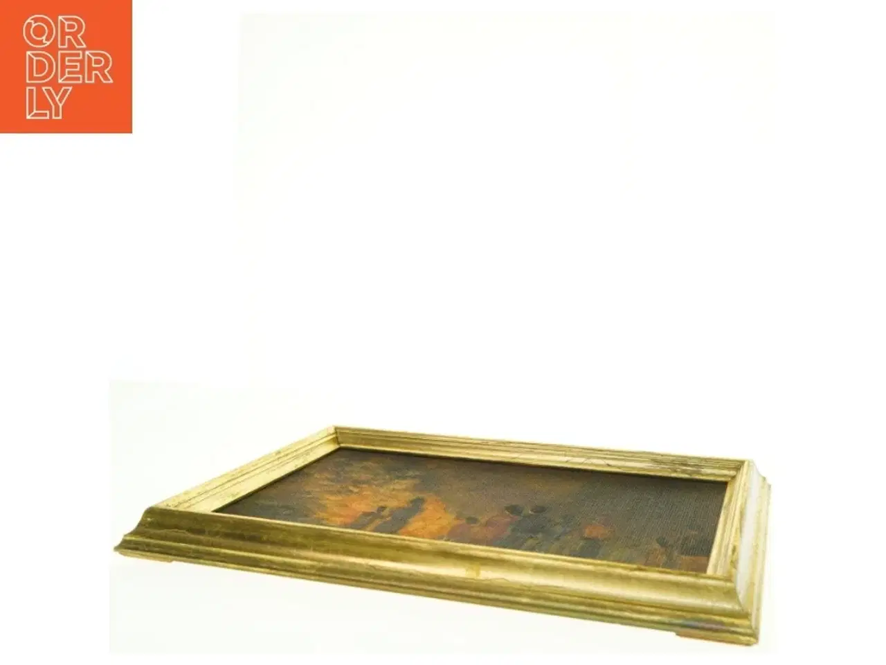 Billede 4 - Gylden billede ramme med oliemaleri (str. 47 x 63 cm)