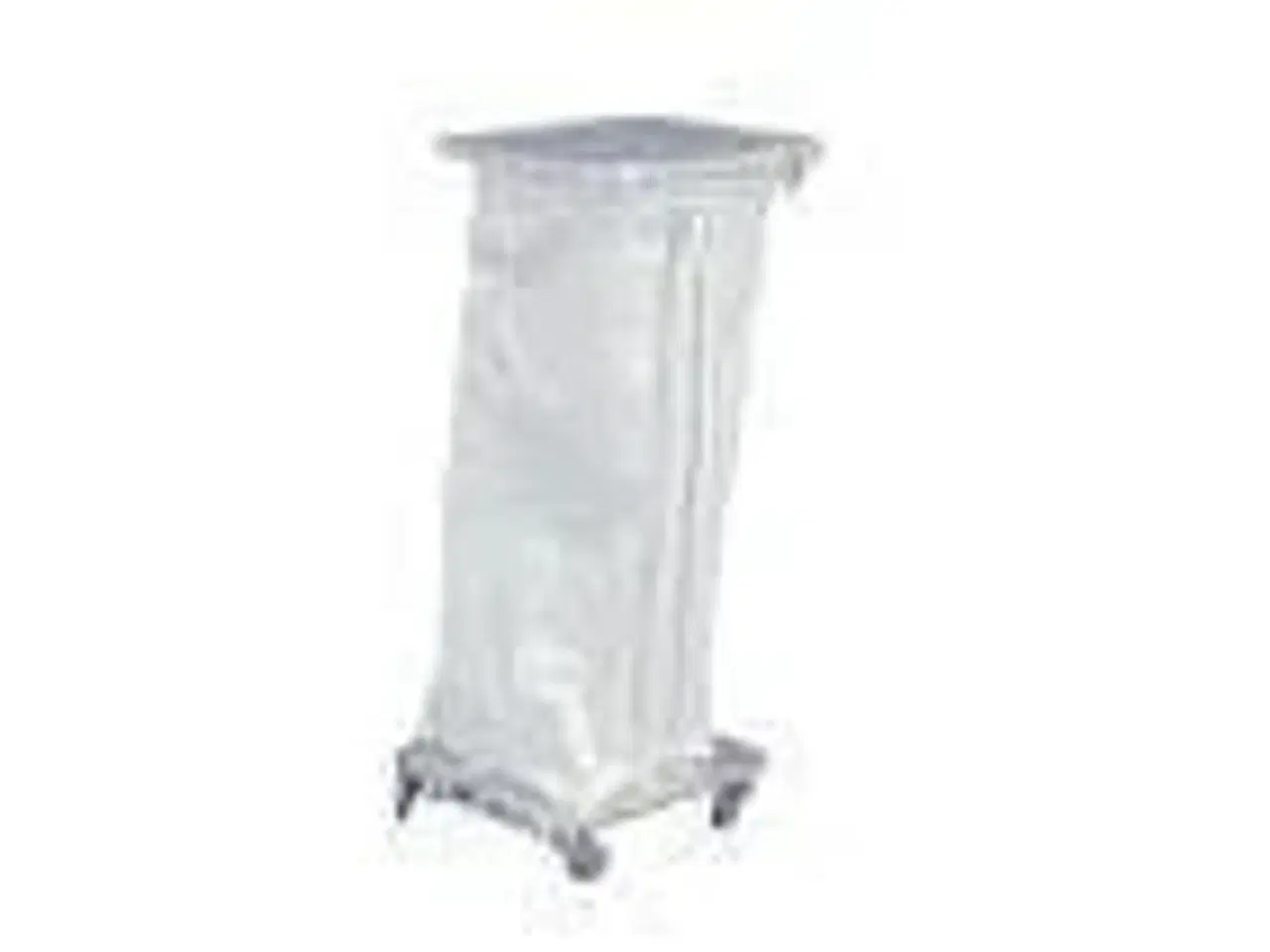 Billede 1 - 1 stk. Affaldsvogn 60/100 ltr hvidlakeret m/pedal & vippelåg
