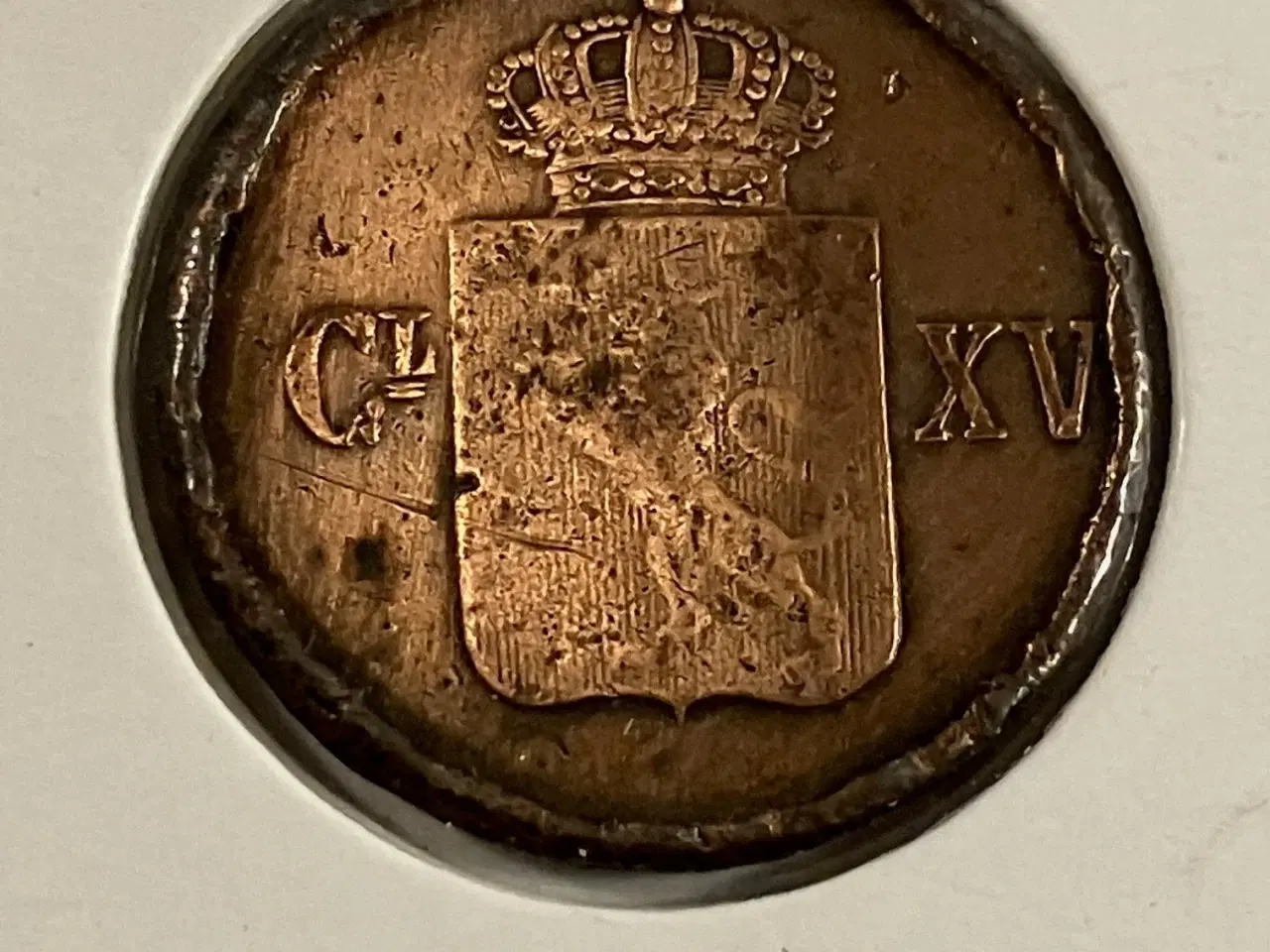 Billede 2 - 1/2 Skilling 1863 Norge - Dårlig stand