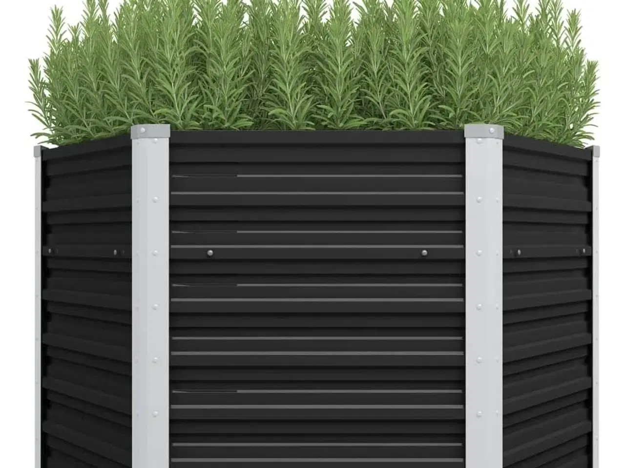 Billede 1 - Hævet plantekasse 129x129x77 cm galvaniseret stål antracitgrå