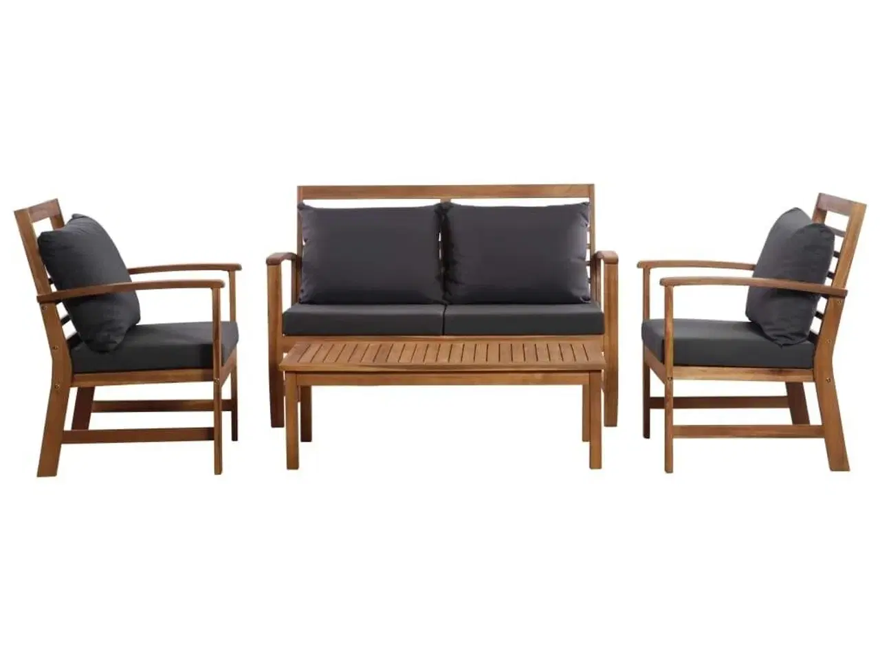 Billede 1 - Haveloungesæt 4 dele med hynder massivt akacietræ