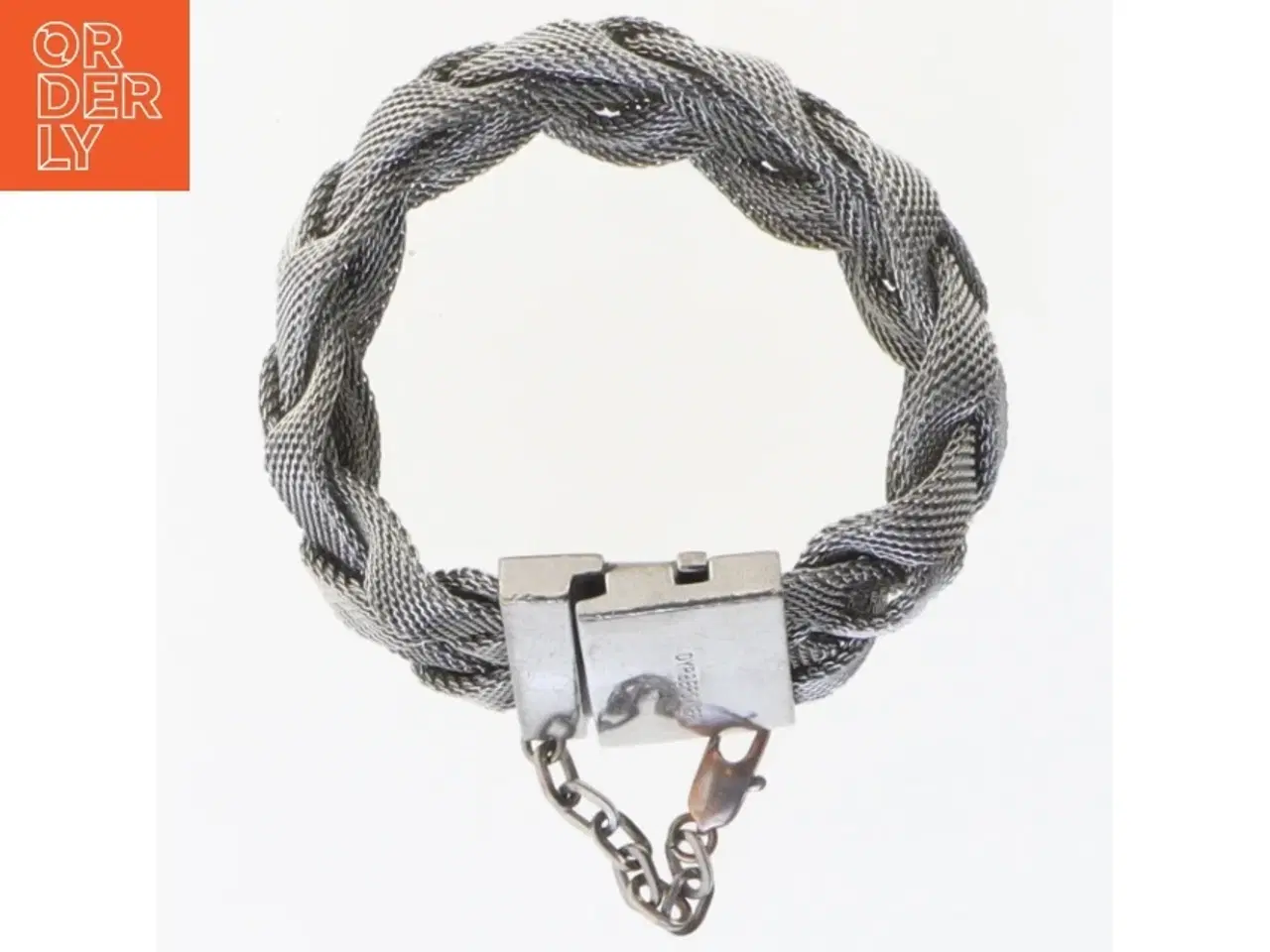 Billede 3 - Flettet sølvfarvet armbånd fra Dyrberg Kern (str. 20,5 cm)