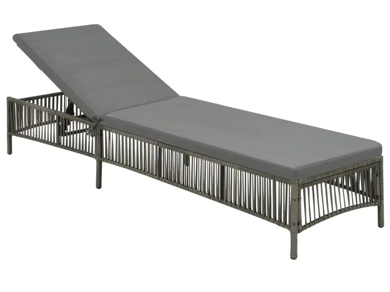 Billede 3 - Liggestol med hynde polyrattan grå