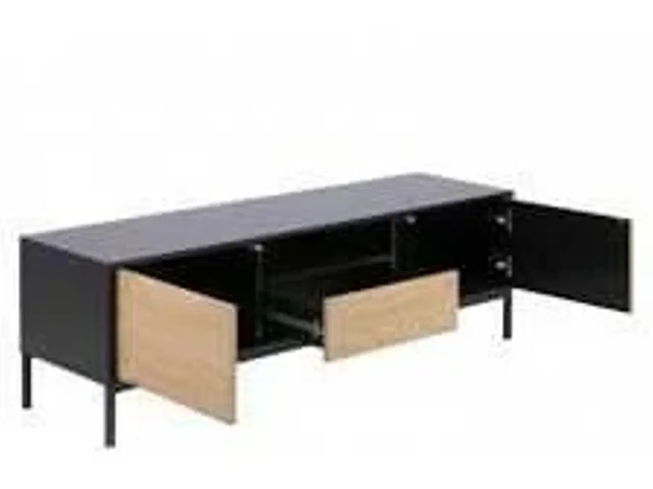 Billede 2 - Seaford tv-bord Sort/vild eg B.140 x H.45 x D.40 cm