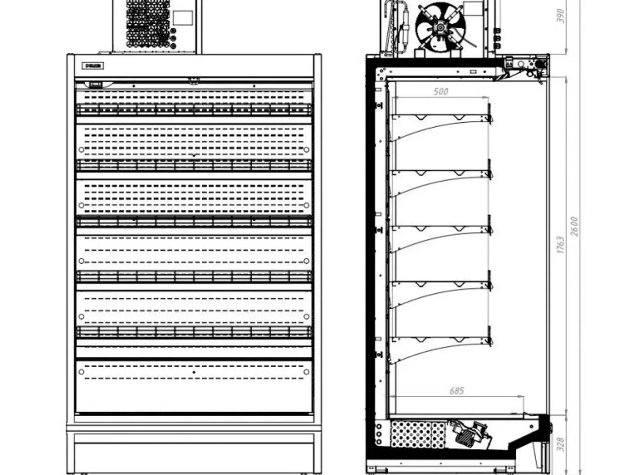 Billede 2 - Vægmonteret display køleskab – 230 V