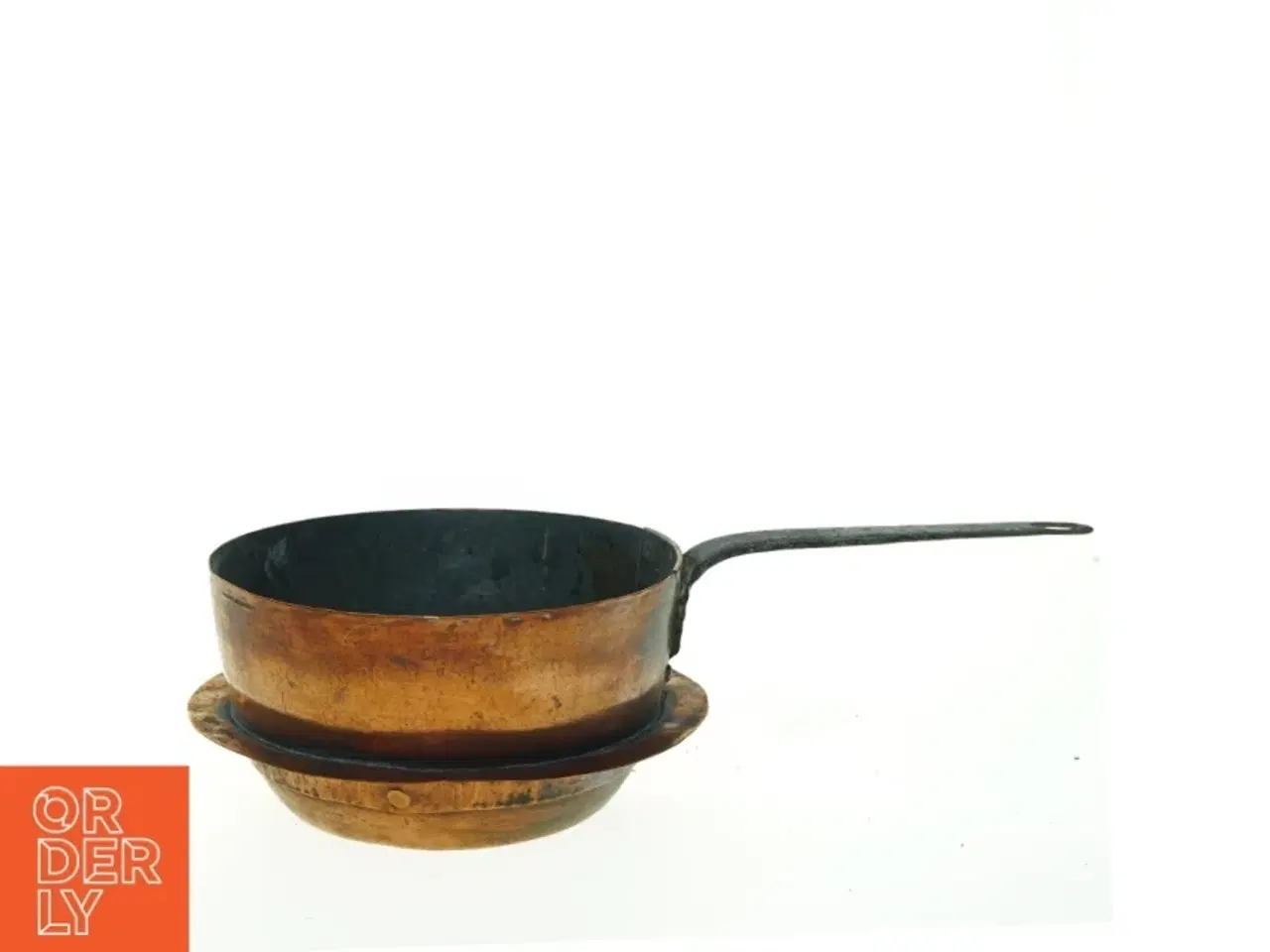 Billede 1 - Antik kobber kasserolle gryde (str. 20 x 35 x 10 cm)