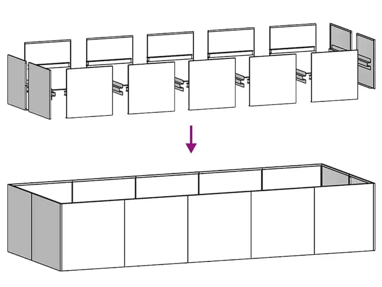 Billede 6 - Plantekasse 200x80x40 cm stål olivengrøn