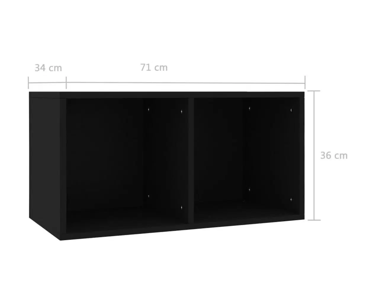 Billede 6 - Opbevaringsreol til lp'er 71x34x36 cm konstrueret træ sort