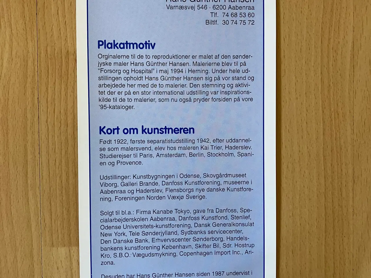 Billede 8 - 2 plakater - Hans Günter Hansen.