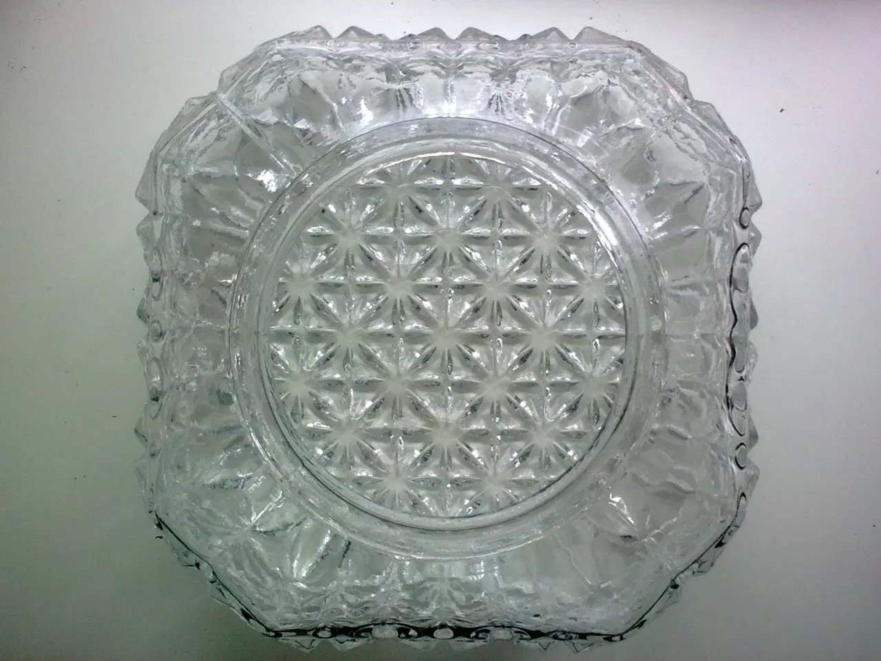 Billede 16 - Plafond firkant lampe klar reliefglas DANSK retro