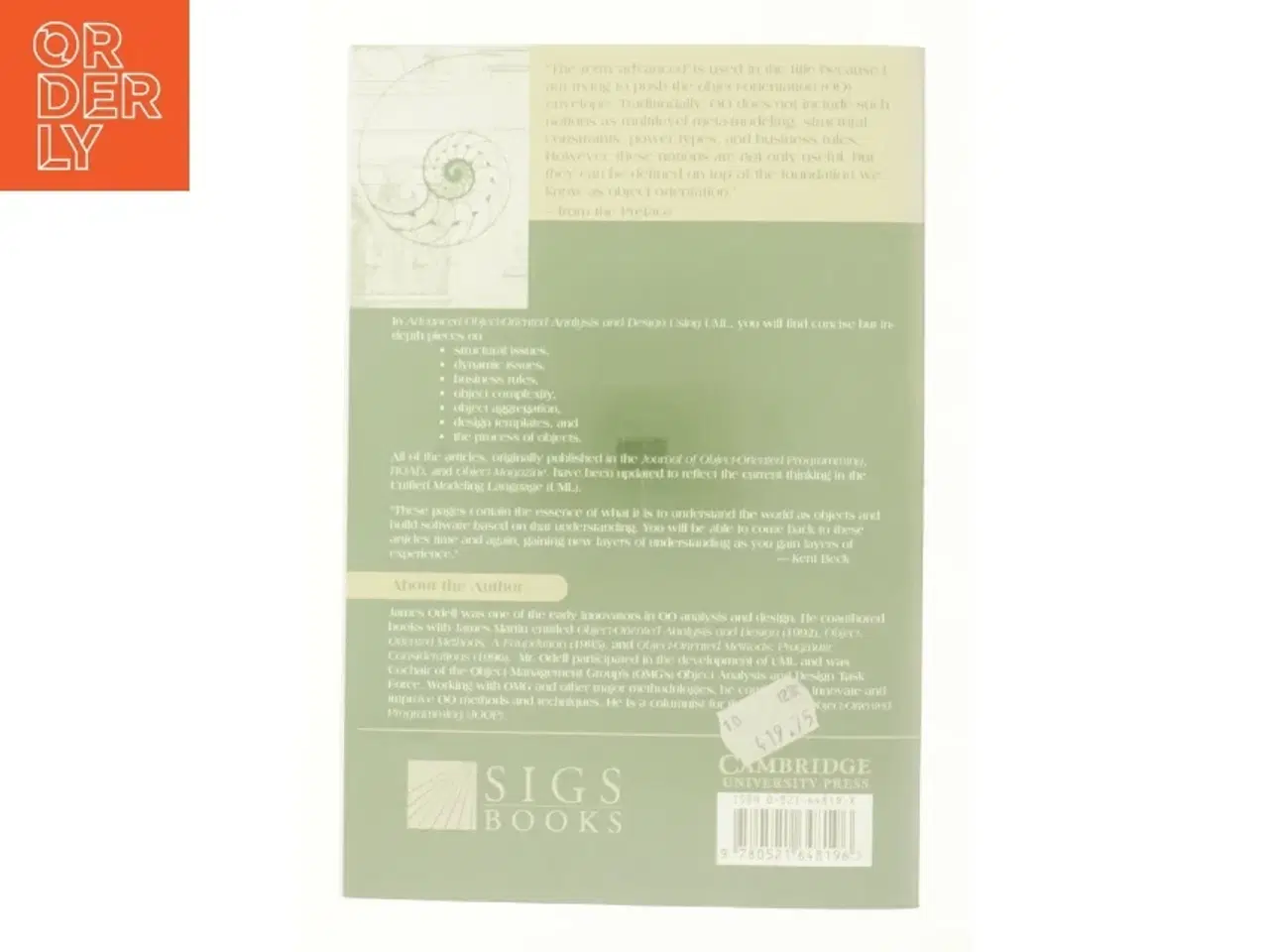 Billede 2 - Sigs Reference Library: Advanced Object-Oriented Analysis and Design Using UML (Series #12) (Paperback) af James J. Odell (Bog)