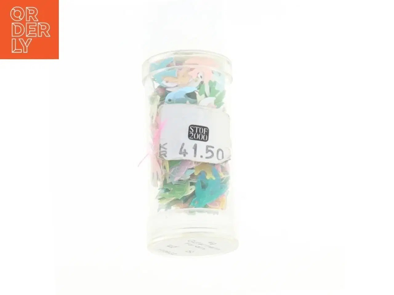 Billede 2 - Kreativt konfetti i forskellige farver fra Stof 2000 (str. 5 og en halv cm x 2 og en halv cm)