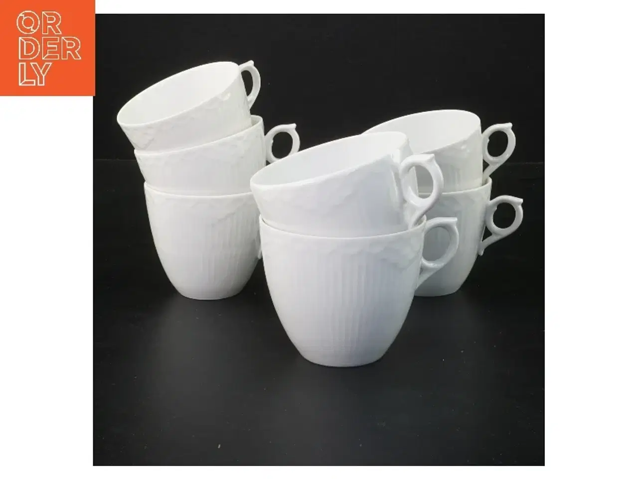 Billede 1 - Royal Copenhagen hvidriflet krus, 7 stk fra Royal Copenhagen (str. 7 stk ø 8 cm)