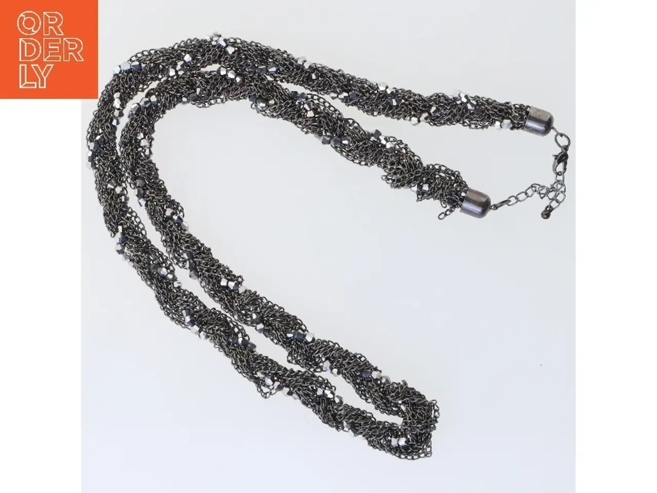 Billede 3 - Flettet metalhalskæde (str. 80 cm)